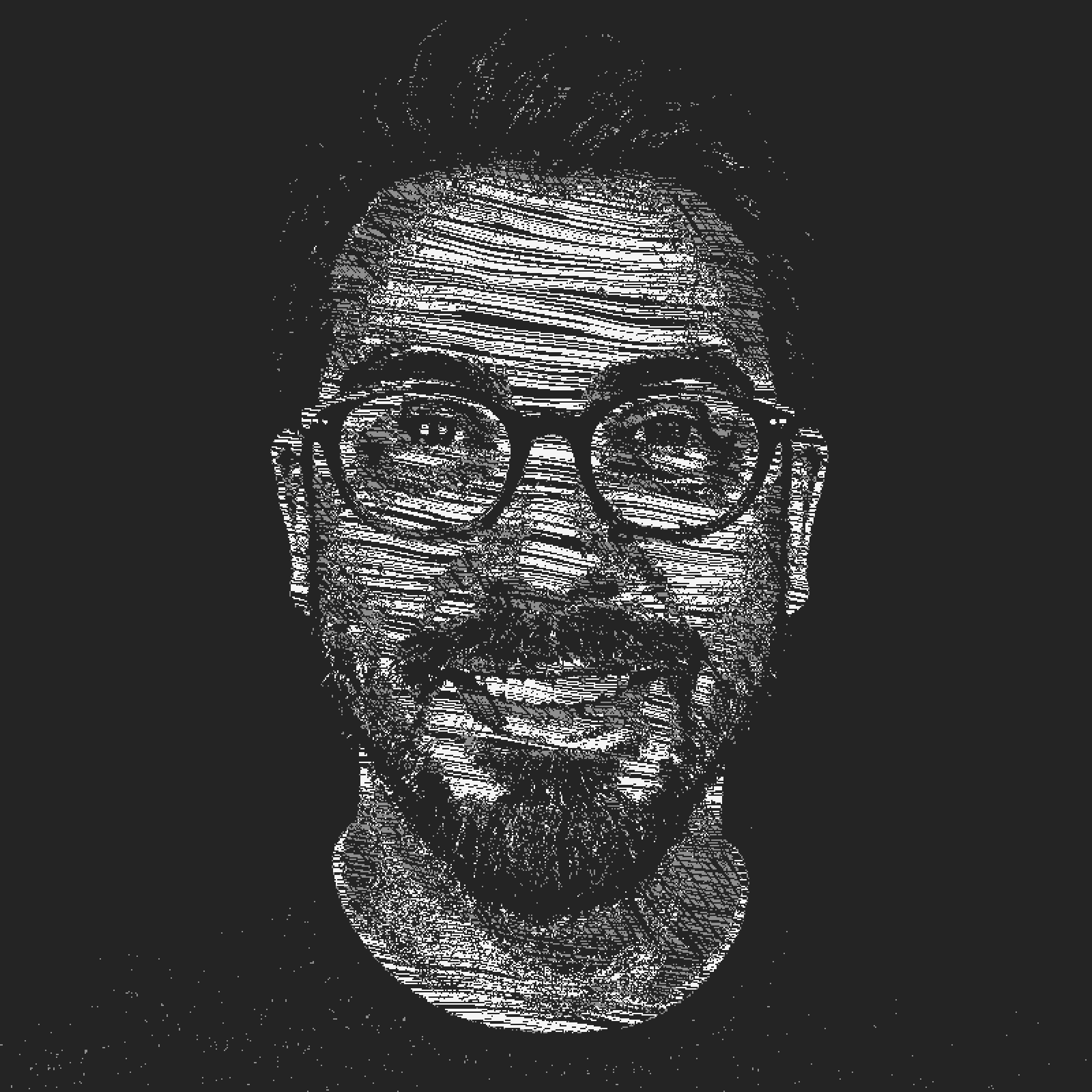Simien Antonis-Parr, drawn by the Flield generator from his own photograph