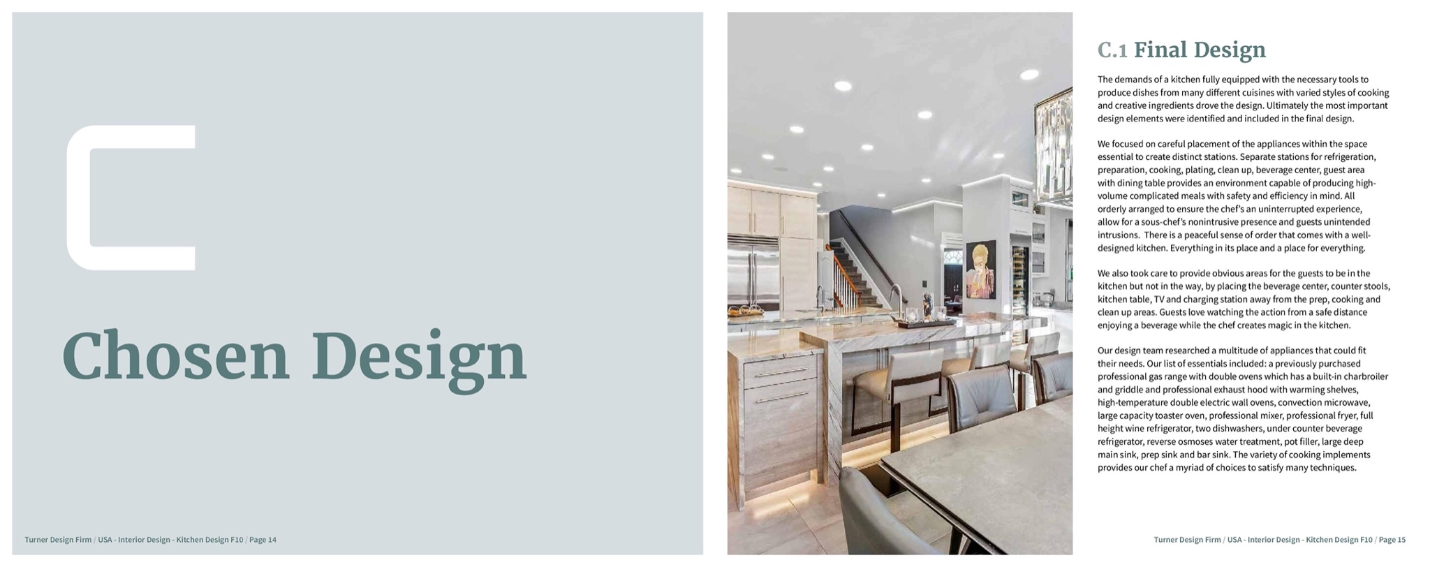 The Chosen Design divider facing C.1 Final Design, with the room photographed full height