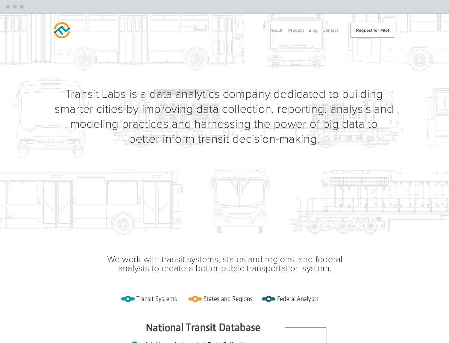 The about page, carrying the company and the shape of a pilot contract